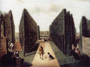 unknow artist Hartwell House,Topiary alleys behind the wilderness and William iii Column Germany oil painting artist